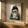 tableau singe a lunettes sur toile tendue Tableau singe à lunettes