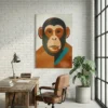 tableau singe minimaliste sur alu Tableau singe minimaliste
