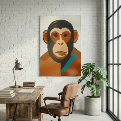 tableau singe minimaliste sur alu Tableau singe minimaliste