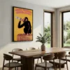 tableau singe vintage avec cadre flottant Tableau singe vintage