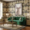 tableau tete de cerf avec cadre flottant Tableau tête de cerf