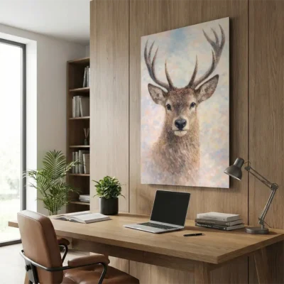 tableau tete de cerf sur alu Tableau tête de cerf