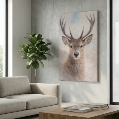 tableau tete de cerf sur toile tendue Tableau tête de cerf