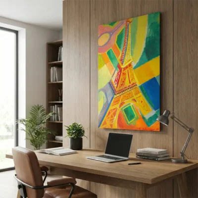 Tableau tour Eiffel abstraite
